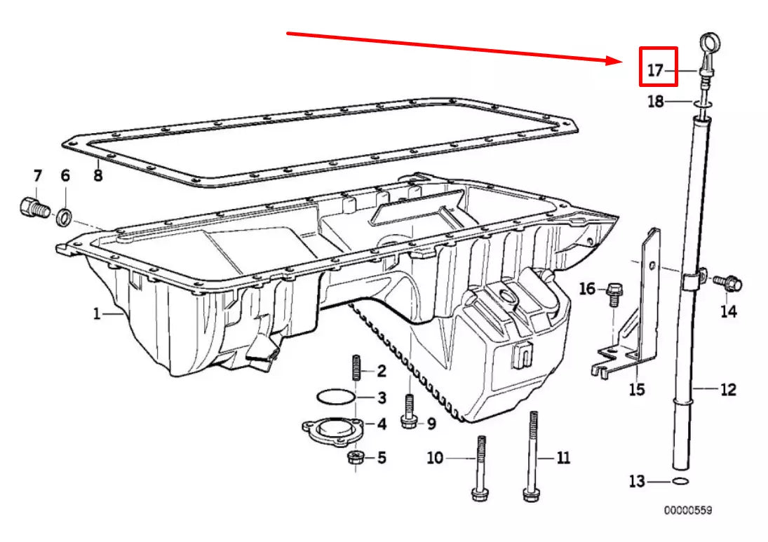 NEW BMW 3 COMPACT E36 ENGINE OIL DIPSTICK 1427993 11431427993 ORIGINAL
