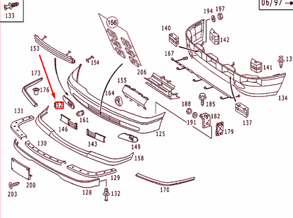NEW MERCEDES-BENZ C W202 FRONT BUMPER RIGHT GRILLE COVER A2028851223 ORIGINAL
