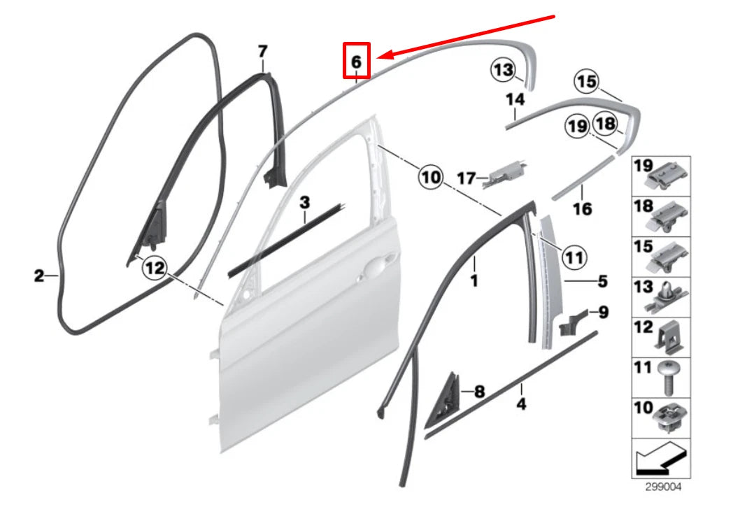 NEW BMW 3 F30,F80 RIGHT ROOF STRIP TRIM 7263232 51357263232 ORIGINAL