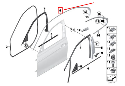 NEW BMW 3 F30,F80 RIGHT ROOF STRIP TRIM 7263232 51357263232 ORIGINAL
