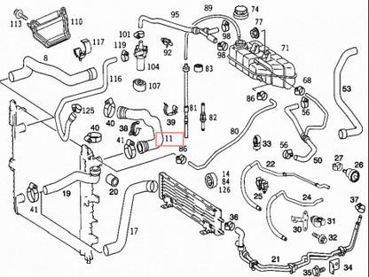 NEW MERCEDES-BENZ M-CLASS W163 UPPER RADIATOR HOSE A1635012282 ORIGINAL