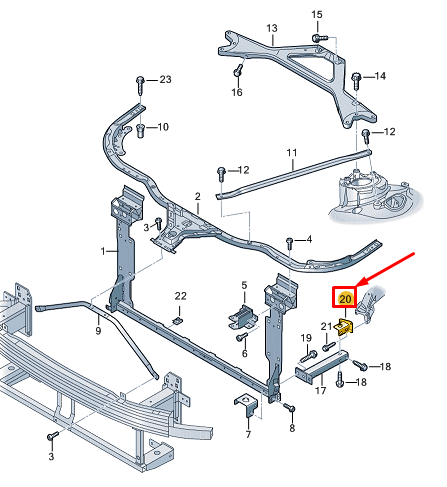 new audi a8 d5 left radiator support side panel adapter 4n0806391c original