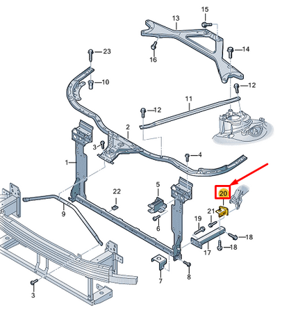 new audi a8 d5 left radiator support side panel adapter 4n0806391c original