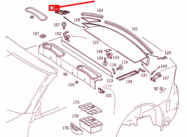 NEW MERCEDES-BENZ SLK R170 LUGGAGE COMPARTMENT LEFT COVER A170694013326 ORIGINAL