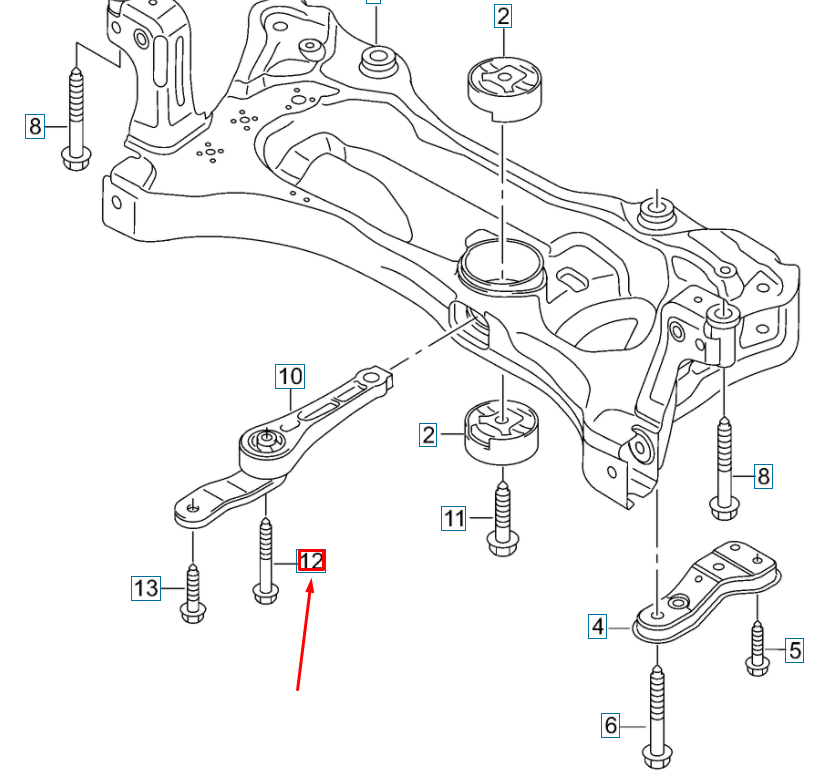 new audi q2 engine support hex socket head bolt n91167101 original