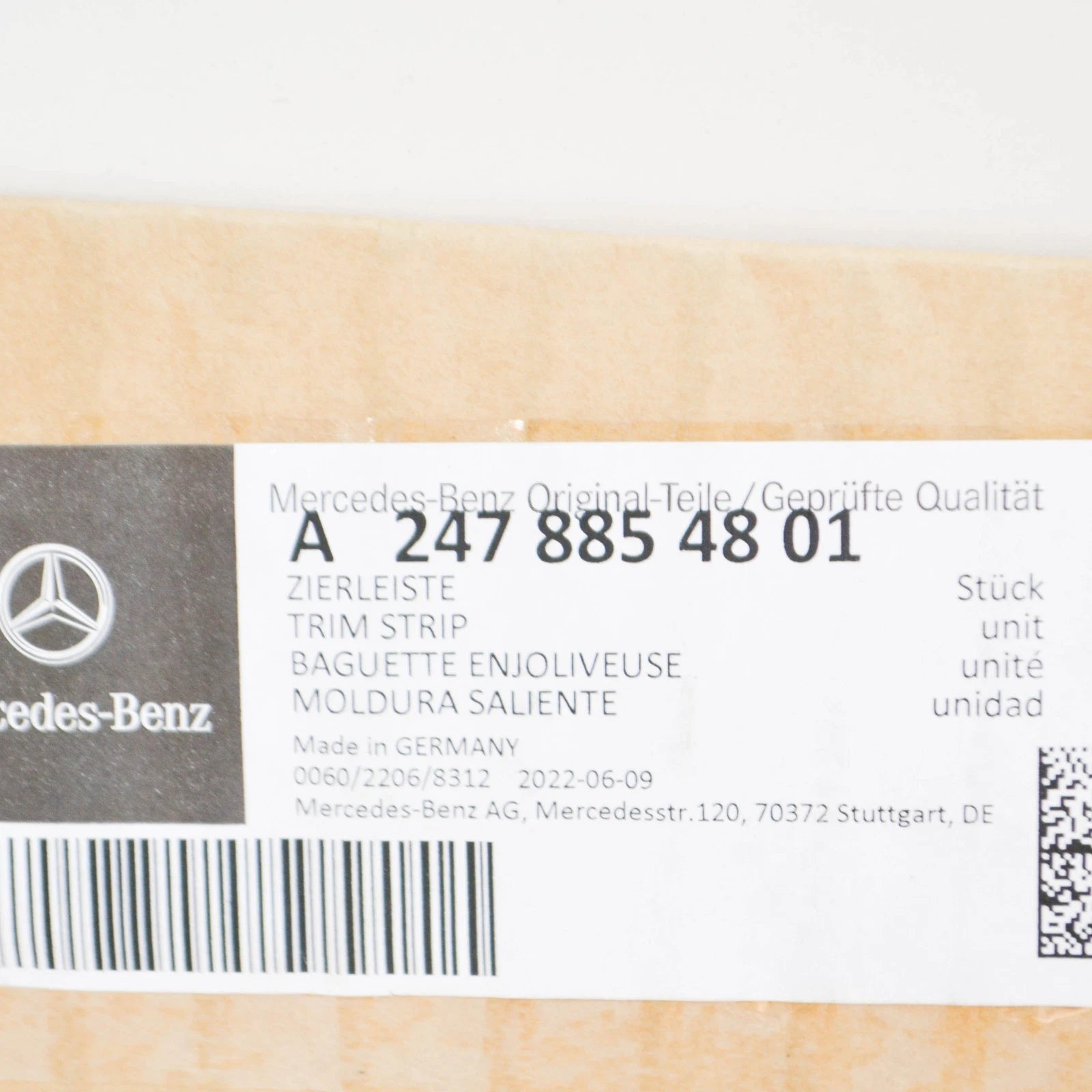 NEW MERCEDES-BENZ B W247 FRONT BUMPER BOTTOM TRIM STRIP A2478854801 ORIGINAL