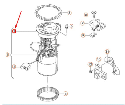NEW AUDI Q5 8R FUEL DELIVERY UNIT FLANGE WITH FUEL FILTER 8R0919679E ORIGINAL