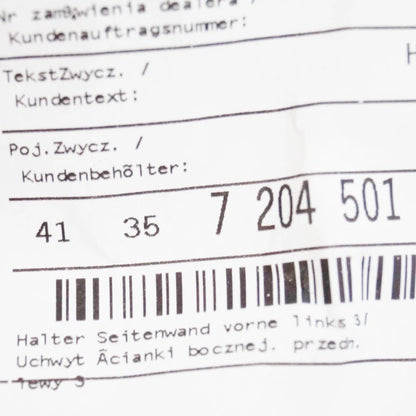 NEW BMW 7 F01 FRONT LEFT FENDER BRACKET 41357204501 7204501 ORIGINAL