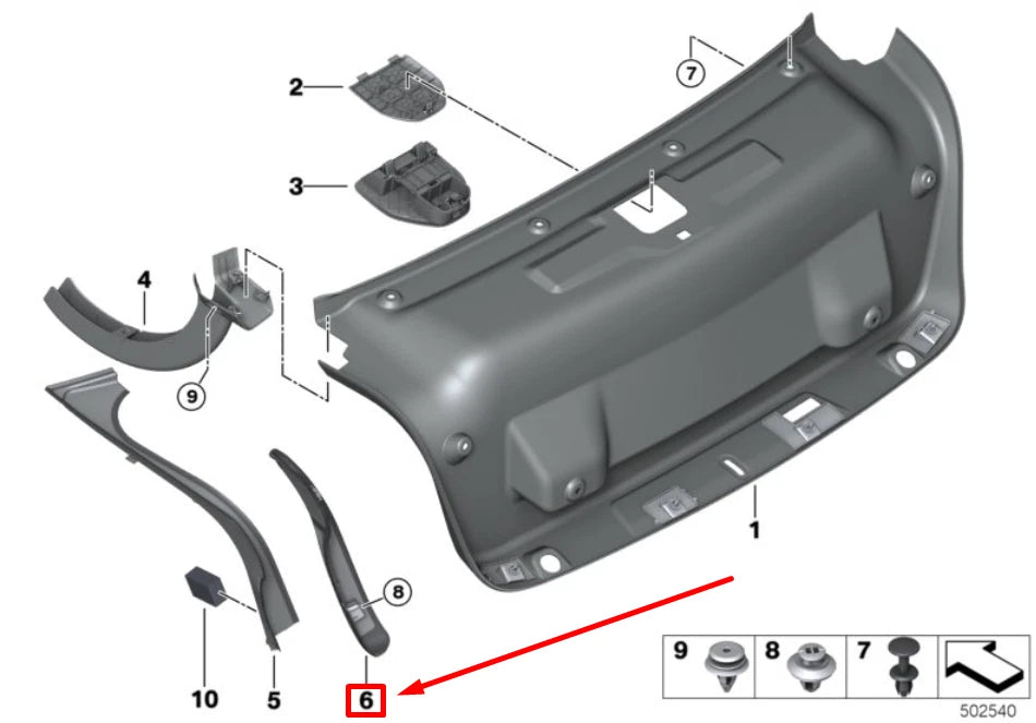 NEW BMW 3 G20, G28 REAR LEFT LIGHT TAILGATE TRIM 7464425 51497464425 ORIGINAL