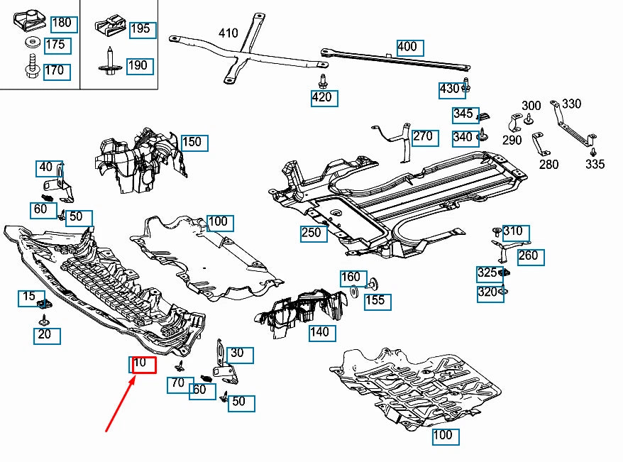 NEW MERCEDES-BENZ C W205 ENGINE COMPARTMENT BOTTOM COVER A2055200700 ORIGINAL