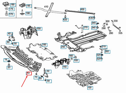 NEW MERCEDES-BENZ C W205 ENGINE COMPARTMENT BOTTOM COVER A2055200700 ORIGINAL