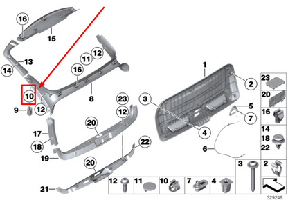 new bmw 5 f07 trunk trim panel clip clamp 46637684304 7684304 original
