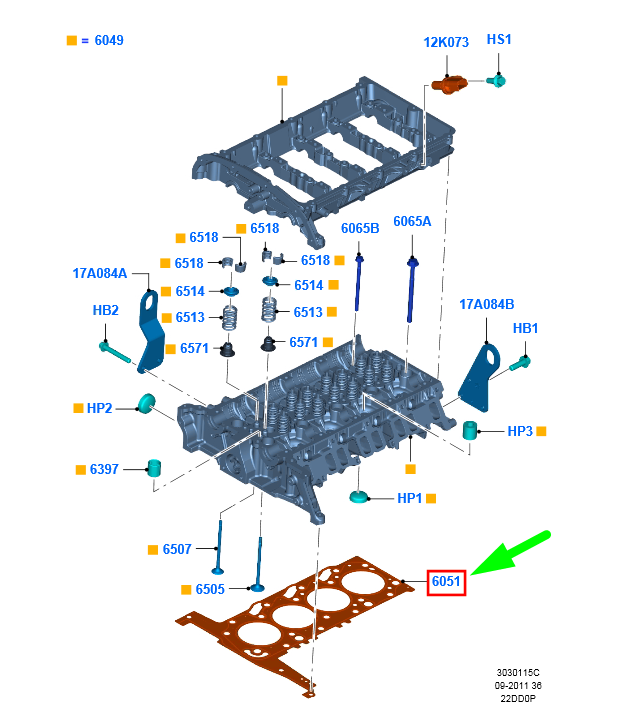 new ford transit mk4 cylinder head gasket 1830408 6c1q-6051-bc original