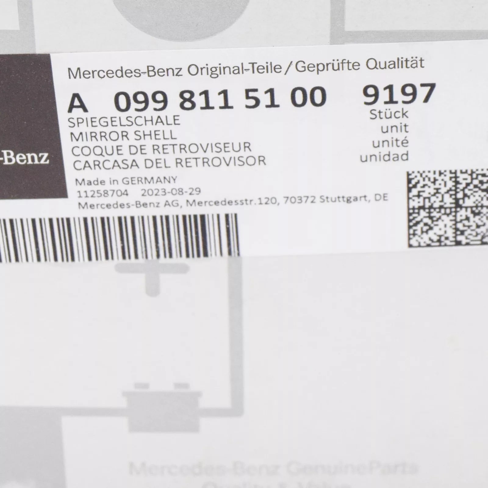 NEW MERCEDES-BENZ GLC X253 LEFT DOOR MIRROR COVER A09981151009197 RHD ORIGINAL