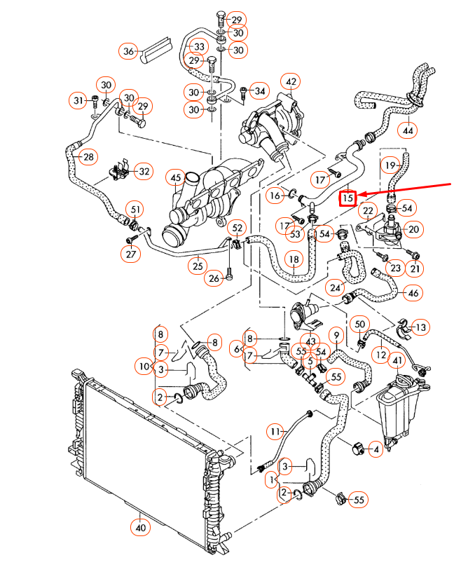NEW AUDI A4 B8 ENGINE COOLANT PIPE 06H121065D ORIGINAL