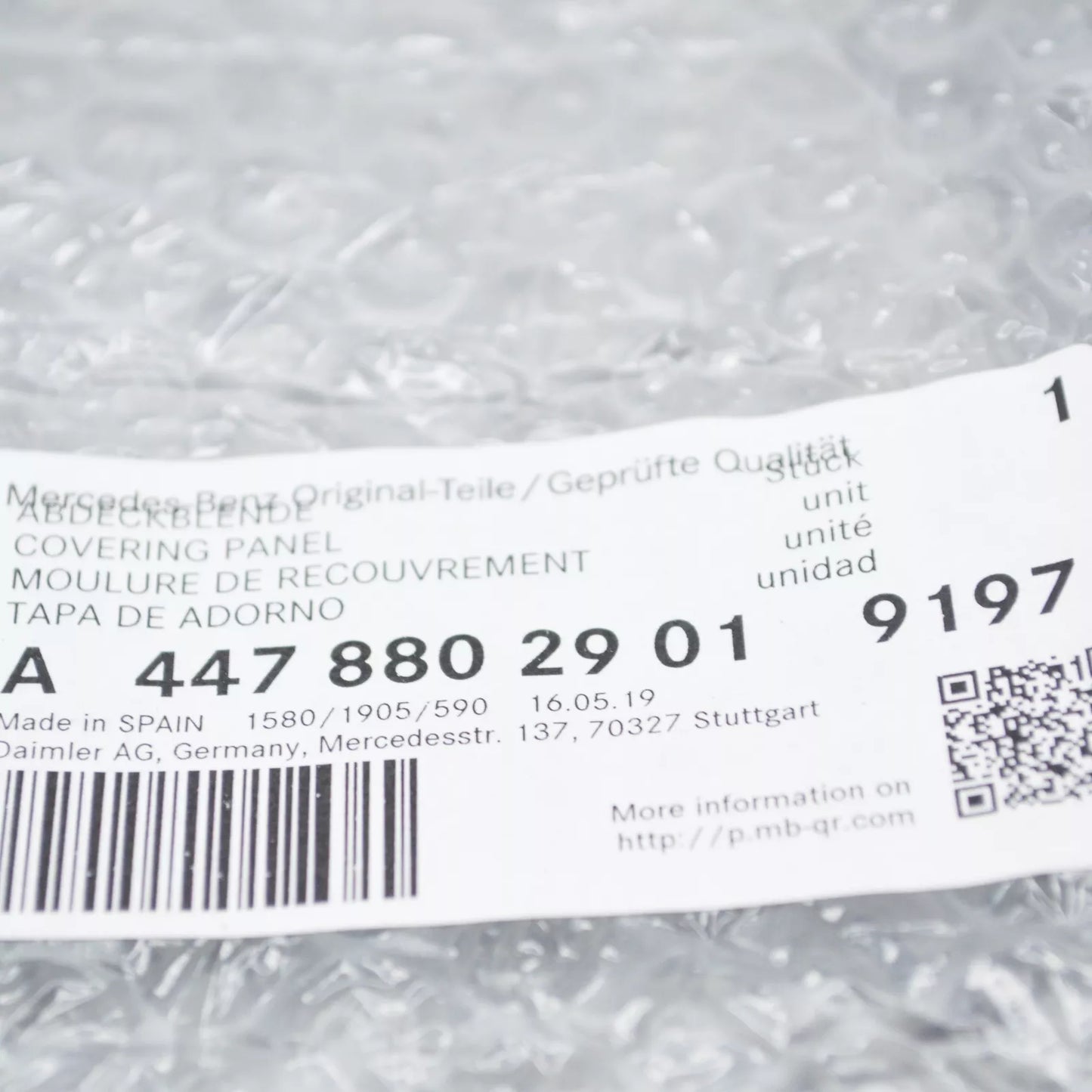 NEW MB VITO TOURER W447 FRONT BUMPER RIGHT GRILLE A44788029019197 ORIGINAL