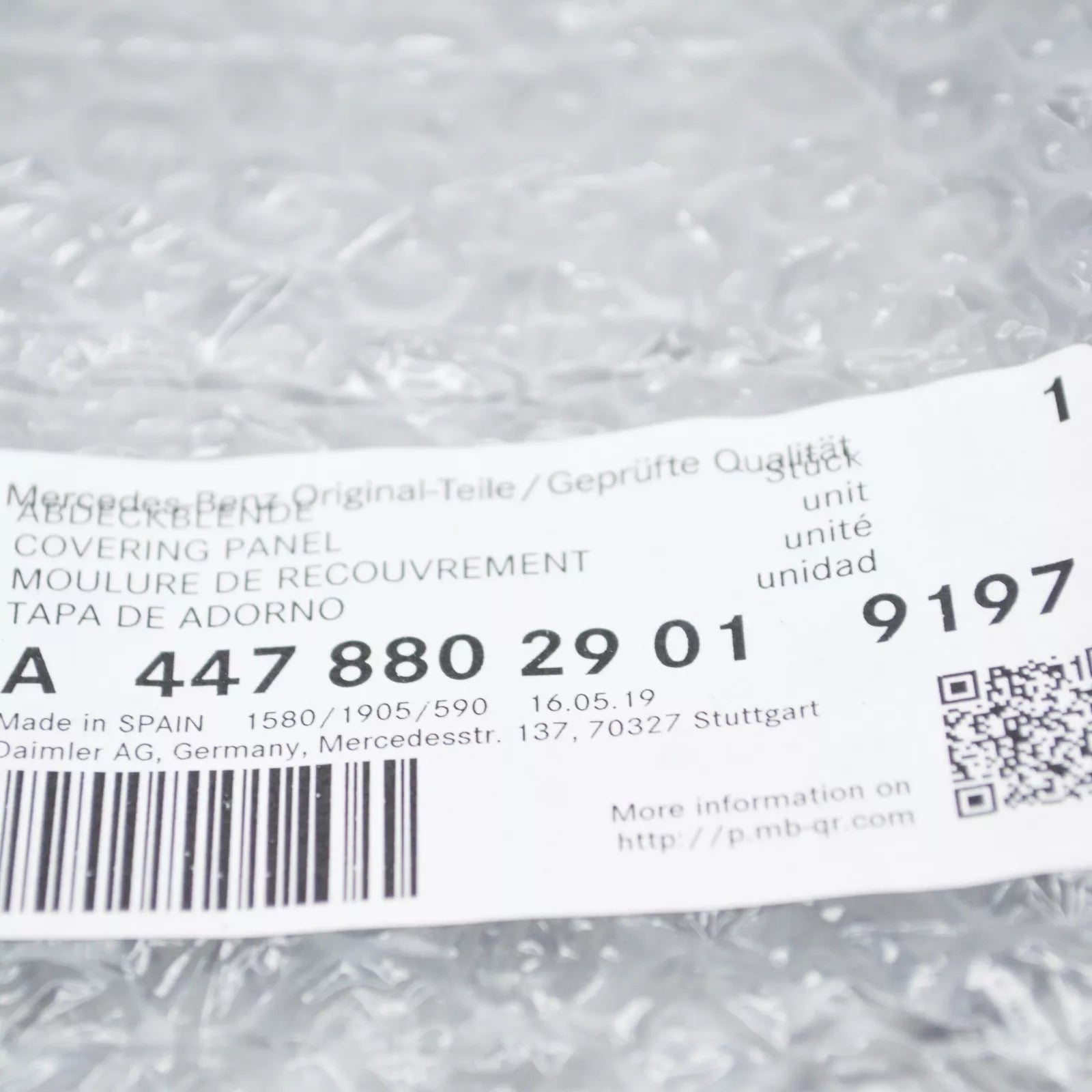 NEW MB VITO TOURER W447 FRONT BUMPER RIGHT GRILLE A44788029019197 ORIGINAL