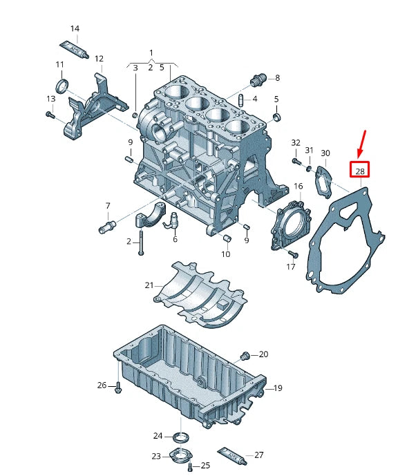NEW VW TRANSPORTER VI T6 CRANKCASE HOUSING COVER PLATE 03L103645A