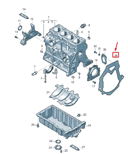 NEW VW TRANSPORTER VI T6 CRANKCASE HOUSING COVER PLATE 03L103645A