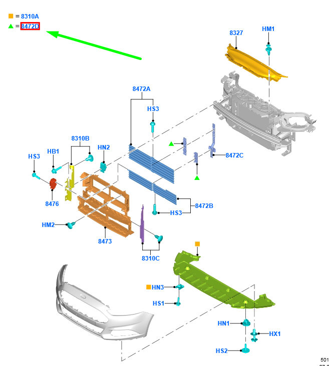 new ford mondeo mk5 front air deflector spacer vane 2266568 ds73-8472-fa
