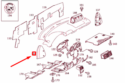 NEW MB SLK R170 INSTRUMENT PANEL LEFT OUTSIDE COVER A1706890183 ORIGINAL