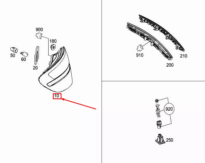NEW MERCEDES-BENZ SLK R172 REAR LEFT TAILLIGHT A1729062000 ORIGINAL