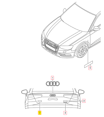 NEW AUDI A4 RS4 REAR TRUNK EMBLEM BADGE 8D9853740 2ZZ ORIGINAL