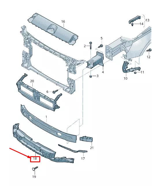 NEW AUDI A5 F5 FRONT BUMPER CARRIER FOAM FILLER PIECE 8W6807550N