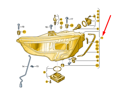 new audi a3 8y front right led headlight rhd 8y0941034 original