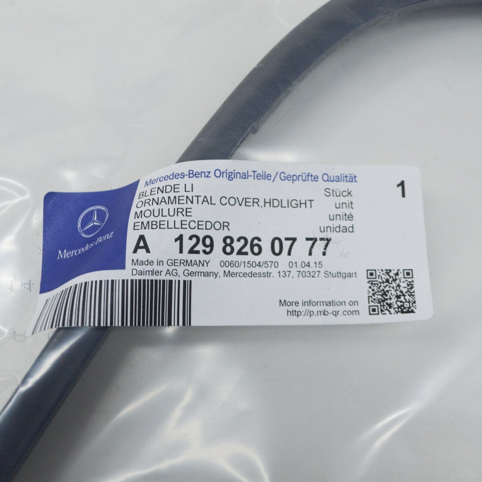 NEW MB SL R129 FRONT LEFT HEADLIGHT LOWER MOULDING A1298260777 ORIGINAL