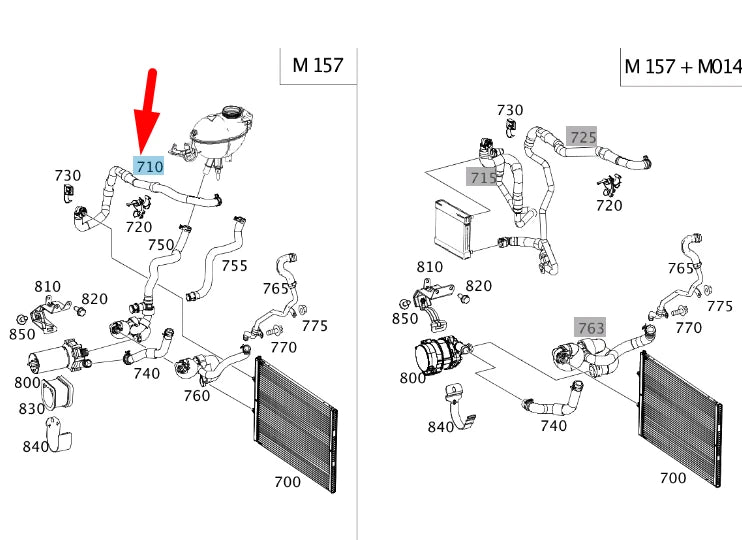 NEW MB E W212 AMG ENGINE TO LOW-TEMPERATURE COOLER HOSE A2185010282 ORIGINAL