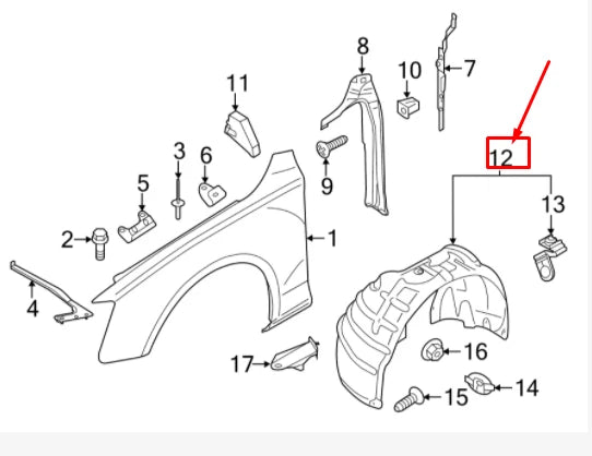 NEW AUDI A4 B8 FRONT LEFT WHEEL HOUSING LINER 8K0821171P