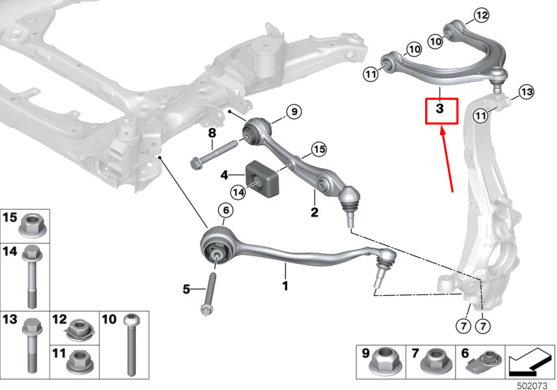 new bmw x5 g05 front right top camber correction control arm 31106883836
