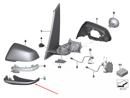 NEW BMW 2 F45 FRONT RIGHT WING MIRROR LOWER COVER 51167391900 7391900 ORIGINAL