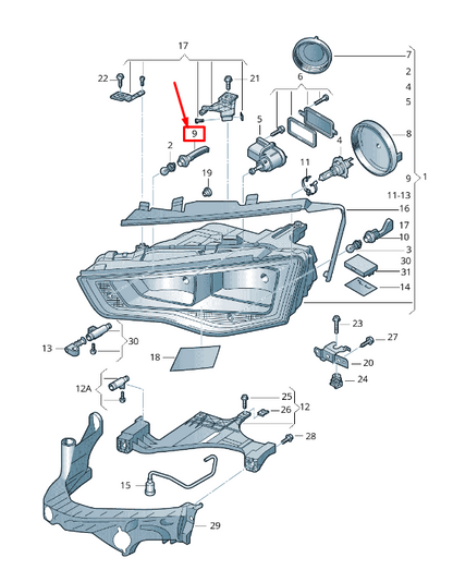 new audi a5 8t front right turn signal bulb carrier cable 8t0941320 original