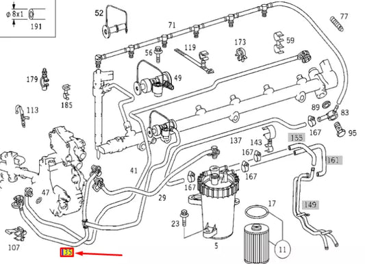 NEW MERCEDES-BENZ E W210 FUEL PIPE A6130702132