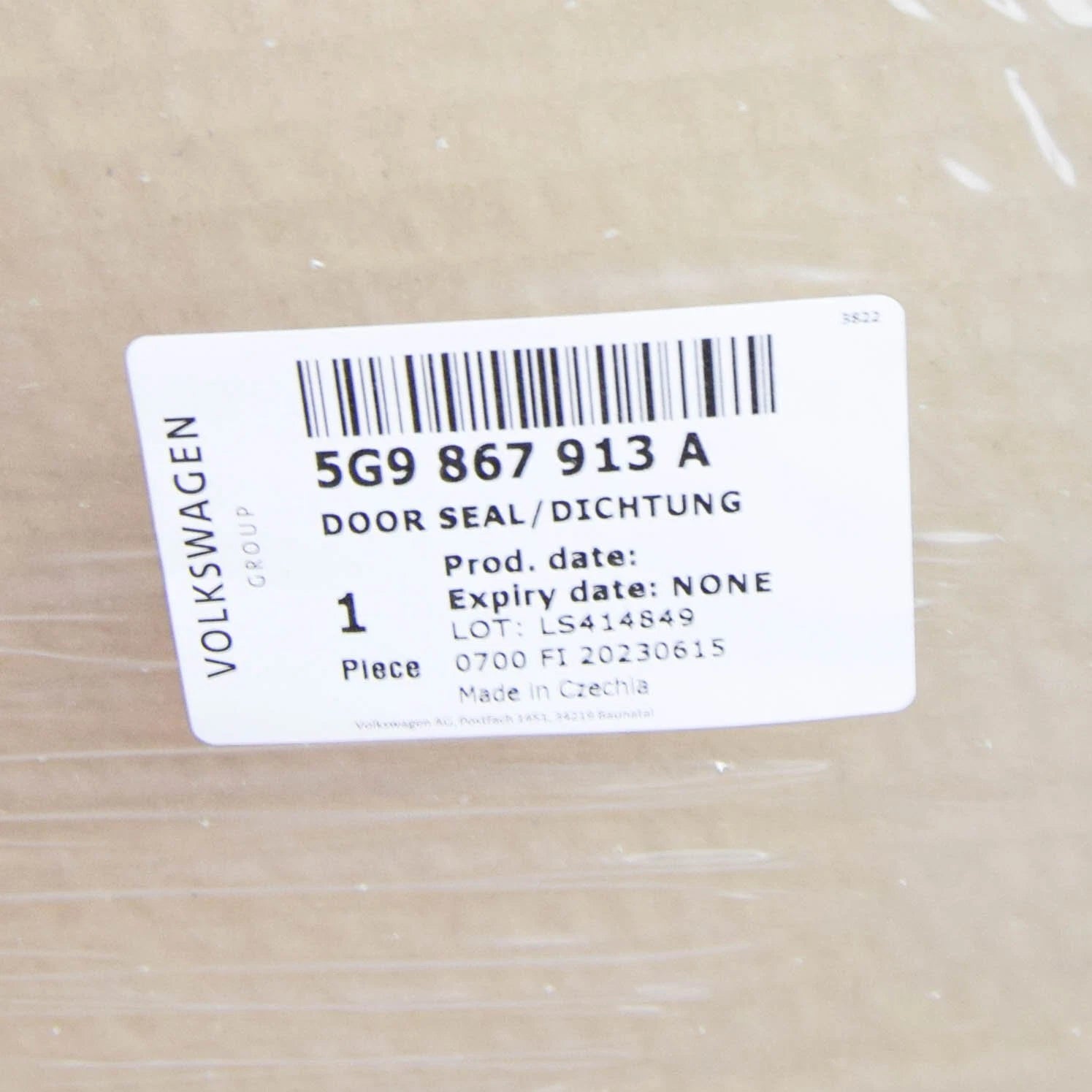 NEW VW GOLF VII VARIANT BA MK7 REAR LEFT INNER DOOR SEAL 5G9867913A ORIGINAL