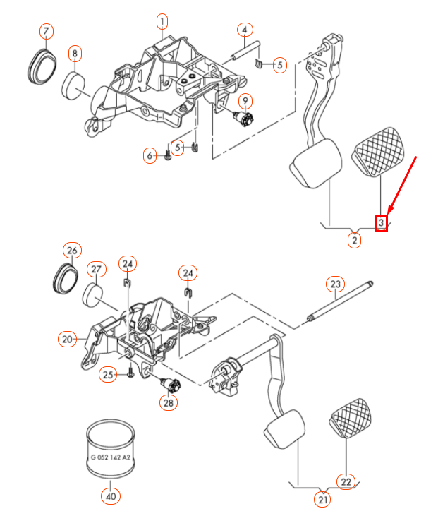 NEW AUDI A4 B8 BRAKE PEDAL CAP LHD 4H1723173A ORIGINAL