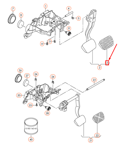 NEW AUDI A4 B8 BRAKE PEDAL CAP LHD 4H1723173A ORIGINAL