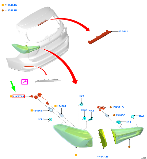 new ford focus mk4 estate rear outer tail light bulb holder 2194692 original