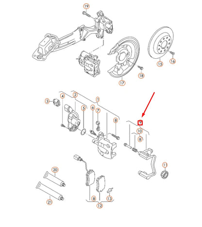 NEW VOLKSWAGEN CC REAR RIGHT BRAKE CALIPER CARRIER 3AA615426B ORIGINAL