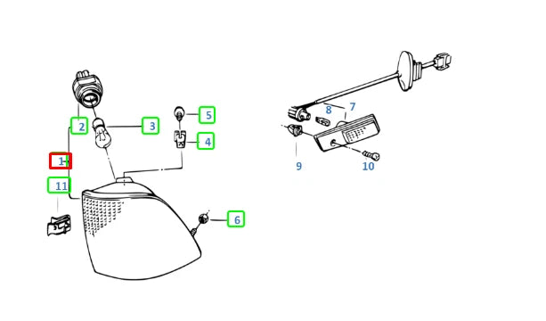 NEW BMW 7 E32 RIGHT FLASHER-PARKING LIGHT 63131378822 ORIGINAL