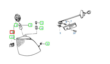NEW BMW 7 E32 RIGHT FLASHER-PARKING LIGHT 63131378822 ORIGINAL