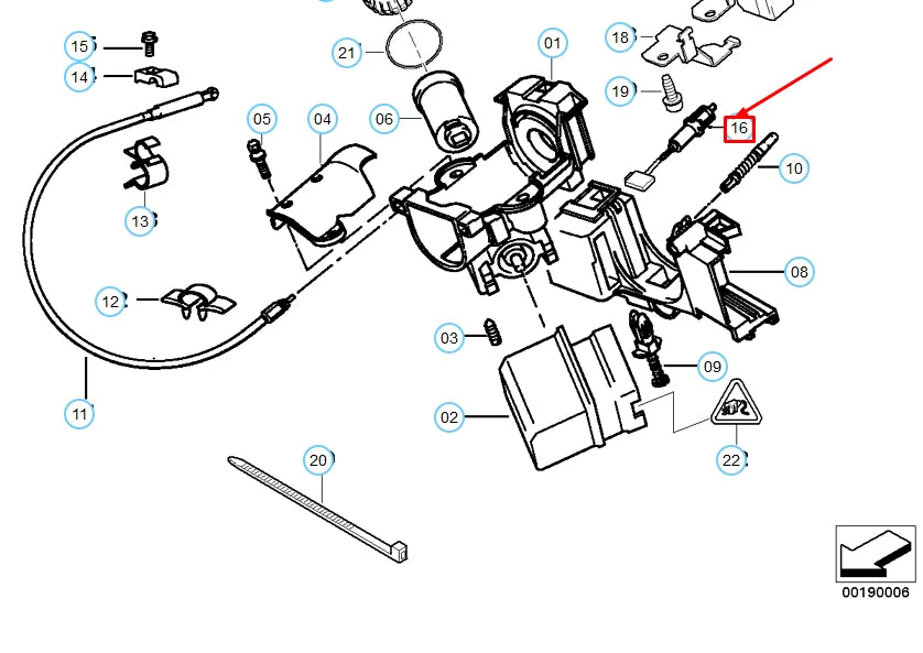 NEW BMW 5 E39 STEERING LOCK CARBON PIN 32311091732 1091732 ORIGINAL