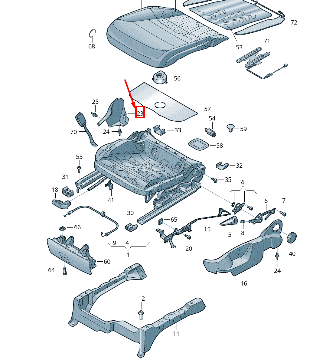 NEW VW TOUAREG 7P MK2 FRONT LEFT SEAT COVER CAP 8T0881327A82V ORIGINAL