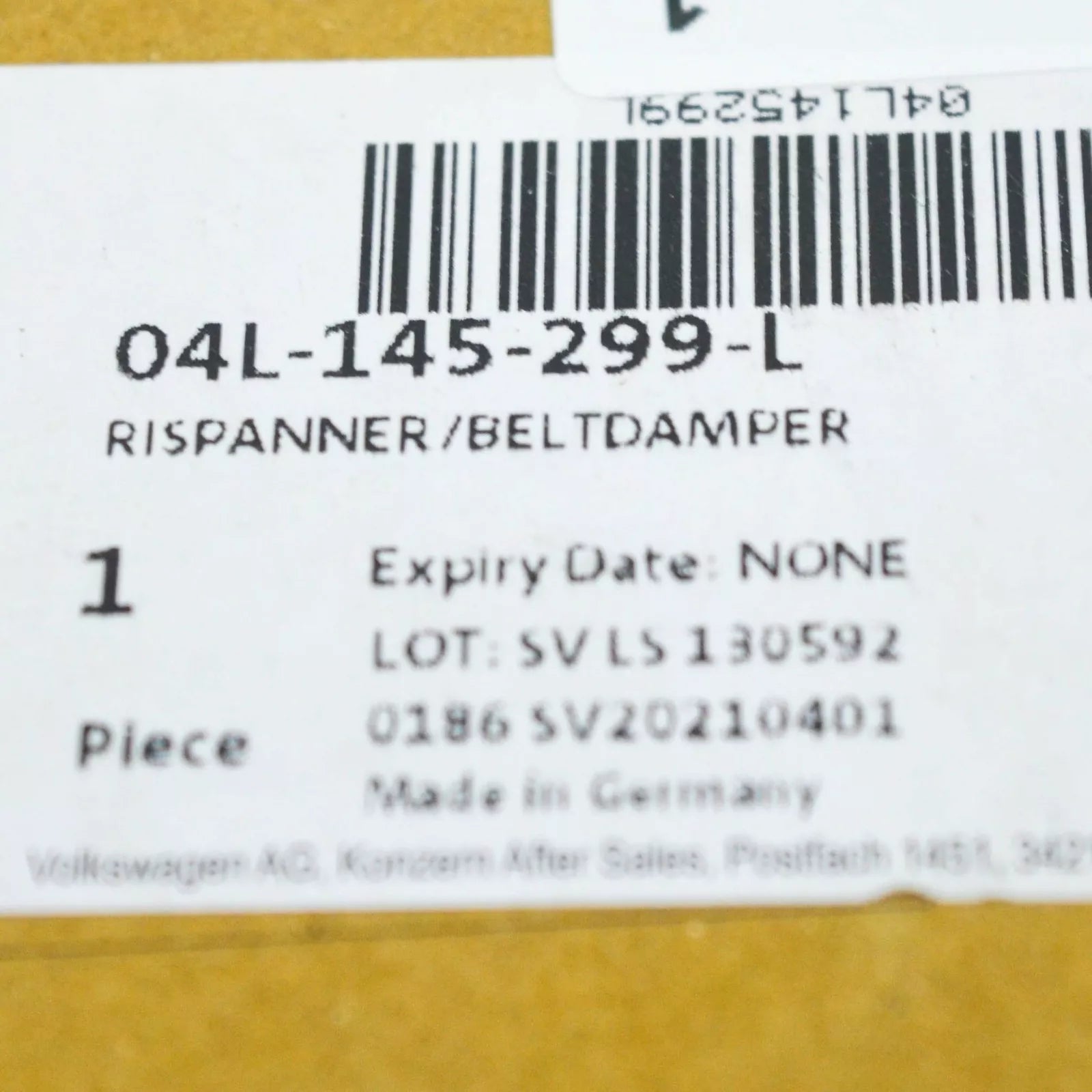 NEW VW TRANSPORTER T6 ENGINE V-RIBBED BELT TENSIONER 04L145299L