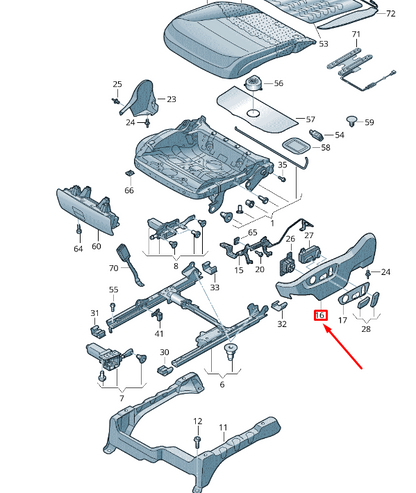 new vw touareg 7p mk2 front left seat frame trim 7p6881313cnx1 original