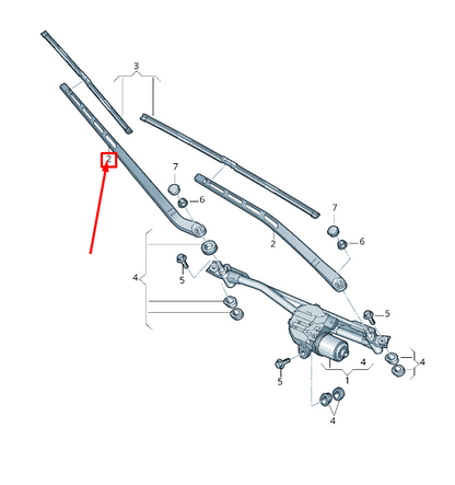new audi tt fv front right wiper arm rhd 8w29554081p9 8w2955408 1p9 original