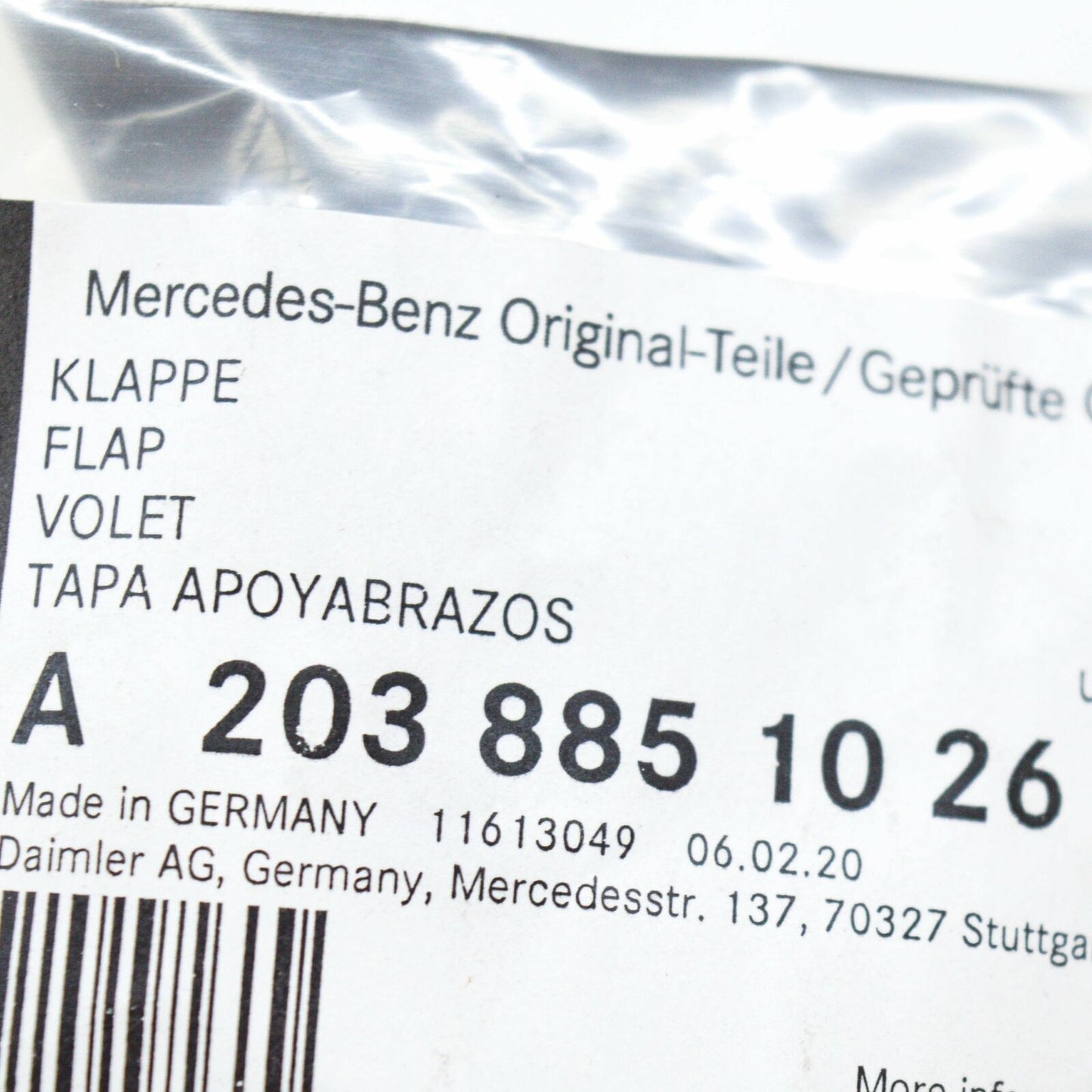 NEW MB C W203 REAR TOW HOOK EYE COVER CAP A2038851026 ORIGINAL