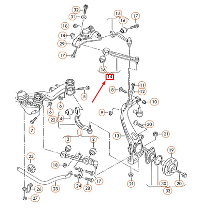NEW AUDI A6 C6 FRONT LEFT UPPER CONTROL ARM 4E0407505E ORIGINAL